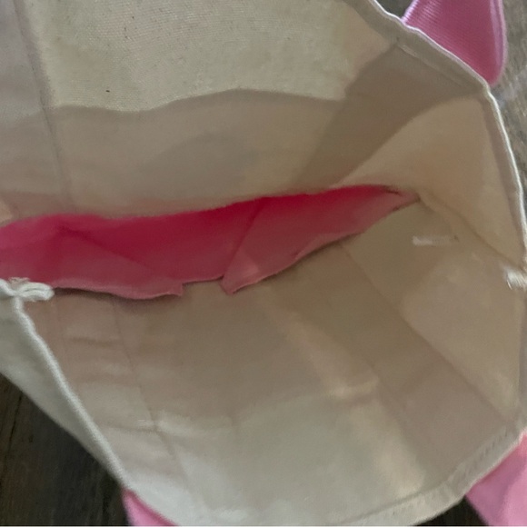Brand New Trader Joe’s pink and cream canvas mini tote bag - Picture 3 of 3